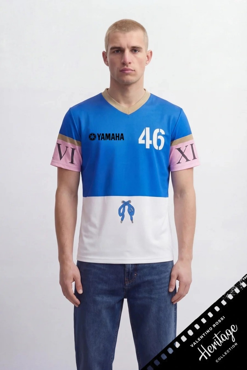 Men'S Fashion V Neck T Shirts - Summer Hot Selling Yamaha Striped V-neck