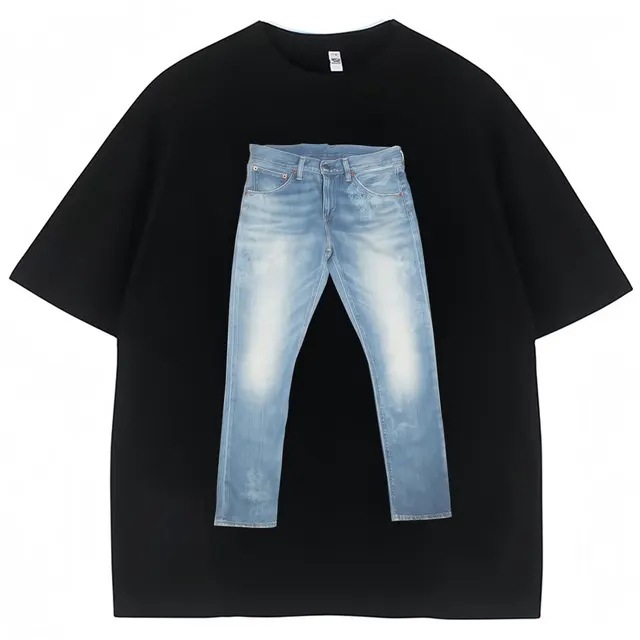 Jeans Shirt Fashion For Men - Funny Jeans on Shirt Meme Graphic
