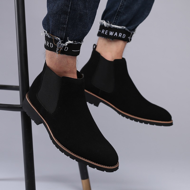Mens Fashion Dress - Men Ankle Boots British Style Suede