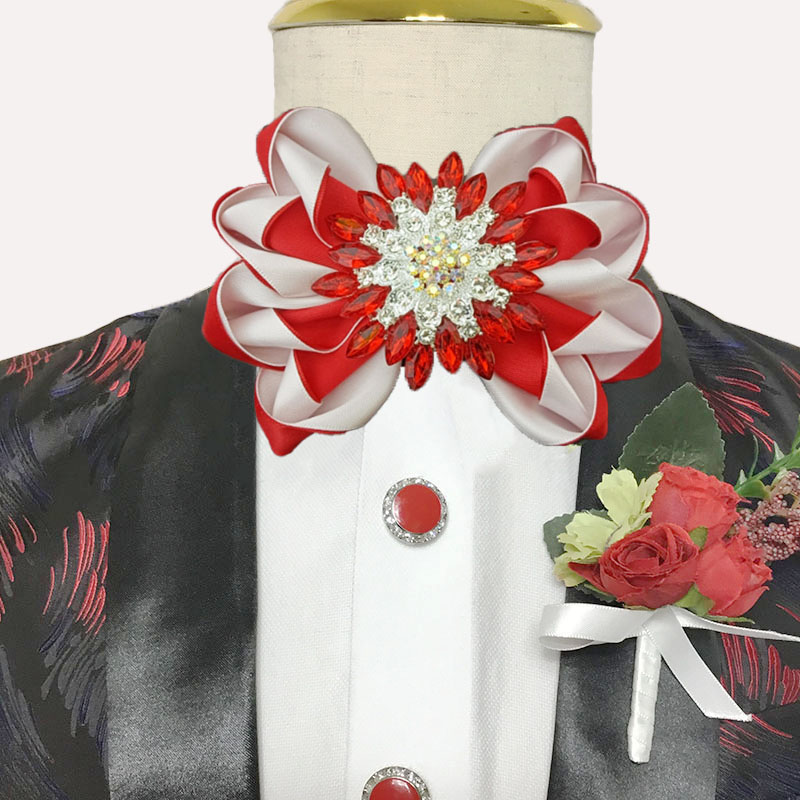 Mens Fashion Dress Shirts - Original Handmade Bow Ties Brooch Set
