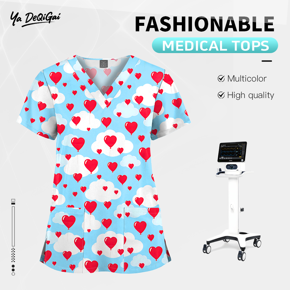 Men'S Fashion V Neck T Shirts - Scrubs Uniform Short Sleeved V-neck Top