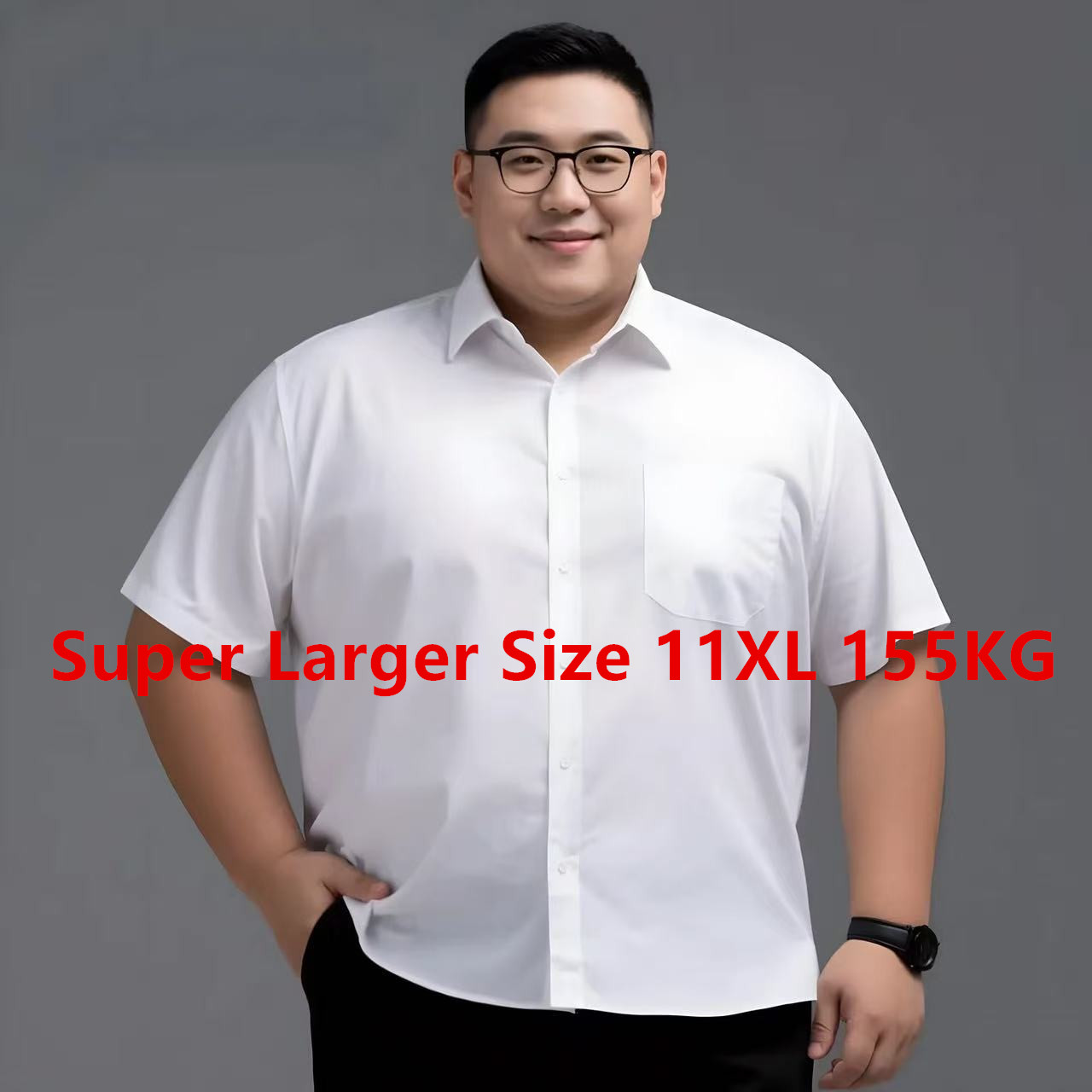 Mens Fashion Dress Shirts - Oversized 150KG 155KG Mens Business Shirt