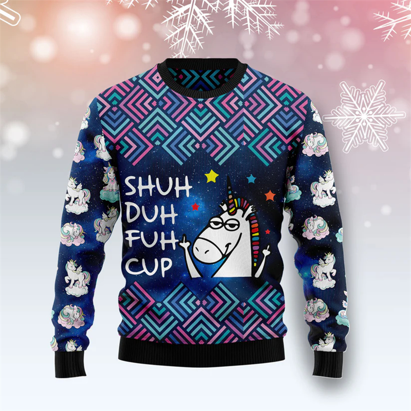 Mens Xmas Fashion - 2026 New Unicorn Graphic Unisex Ugly