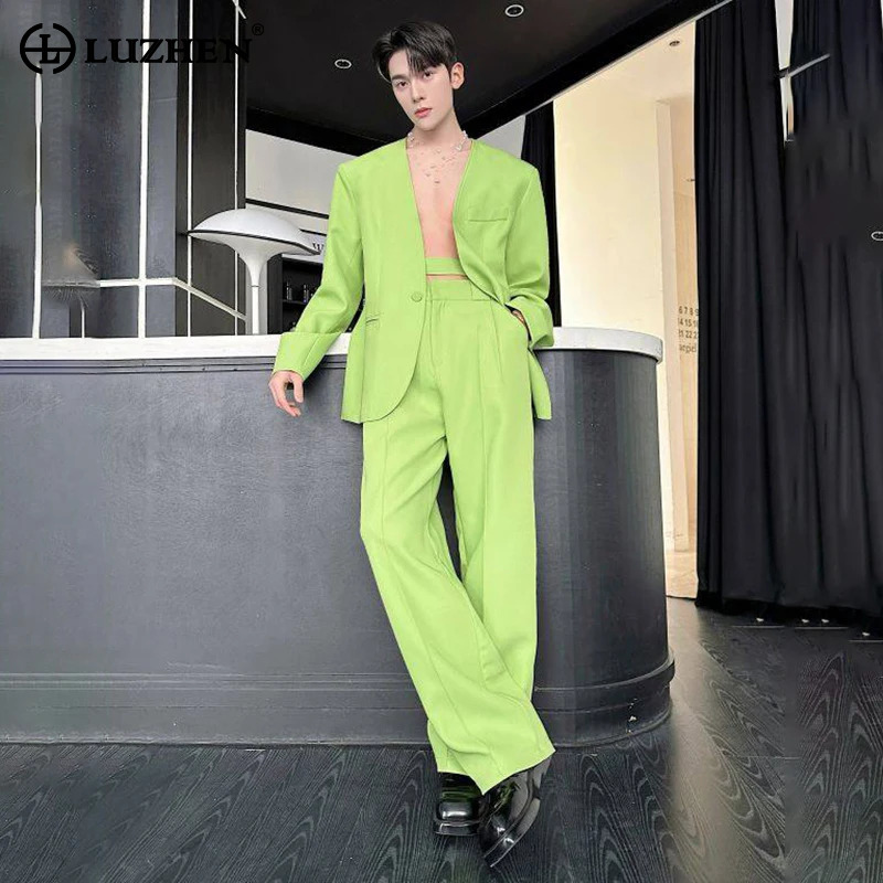 Men'S Fashion For 2026 - LUZHEN 2026 Spring New Solid Color