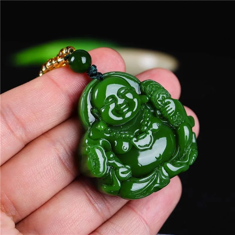 Chinese Green Jade Maitreya Bu - Men'S Fashion Necklaces recensione e prezzo