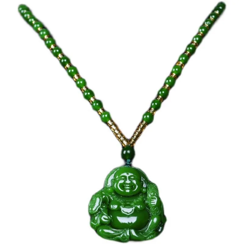 Chinese Green Jade Maitreya Bu - Men'S Fashion Necklaces recensione e prezzo