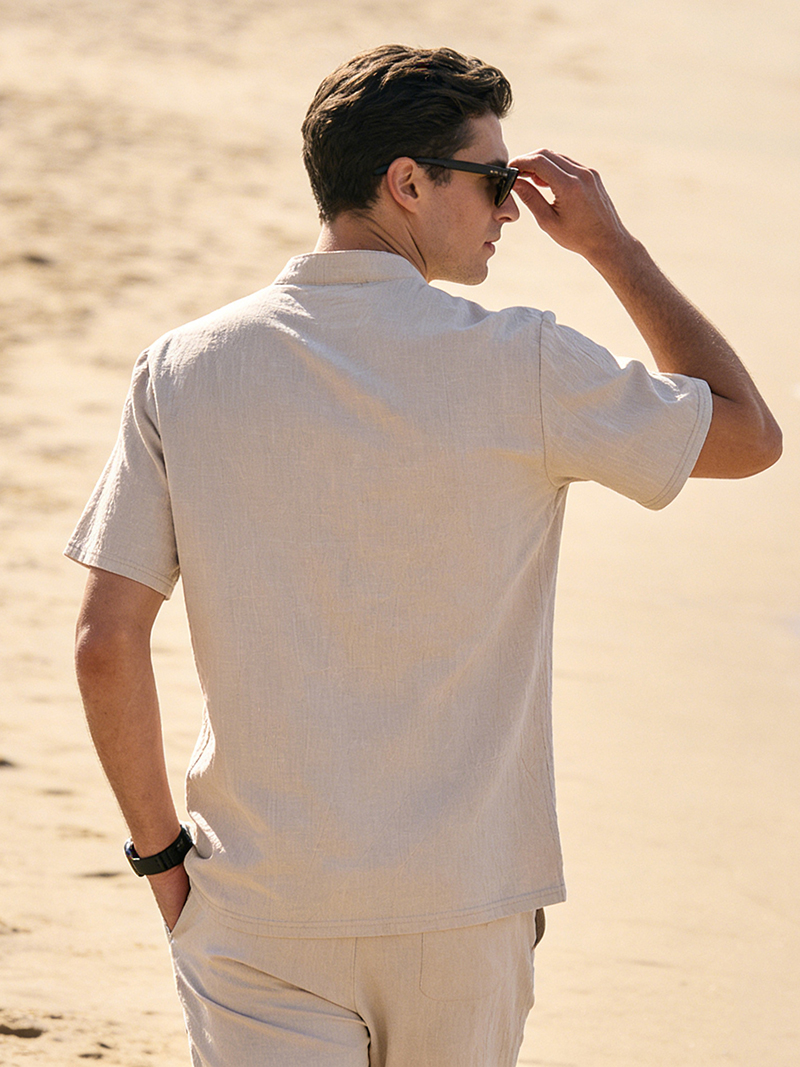 Men's Cotton Linen Henley Shir - Linen Shirt Summer recensione e prezzo