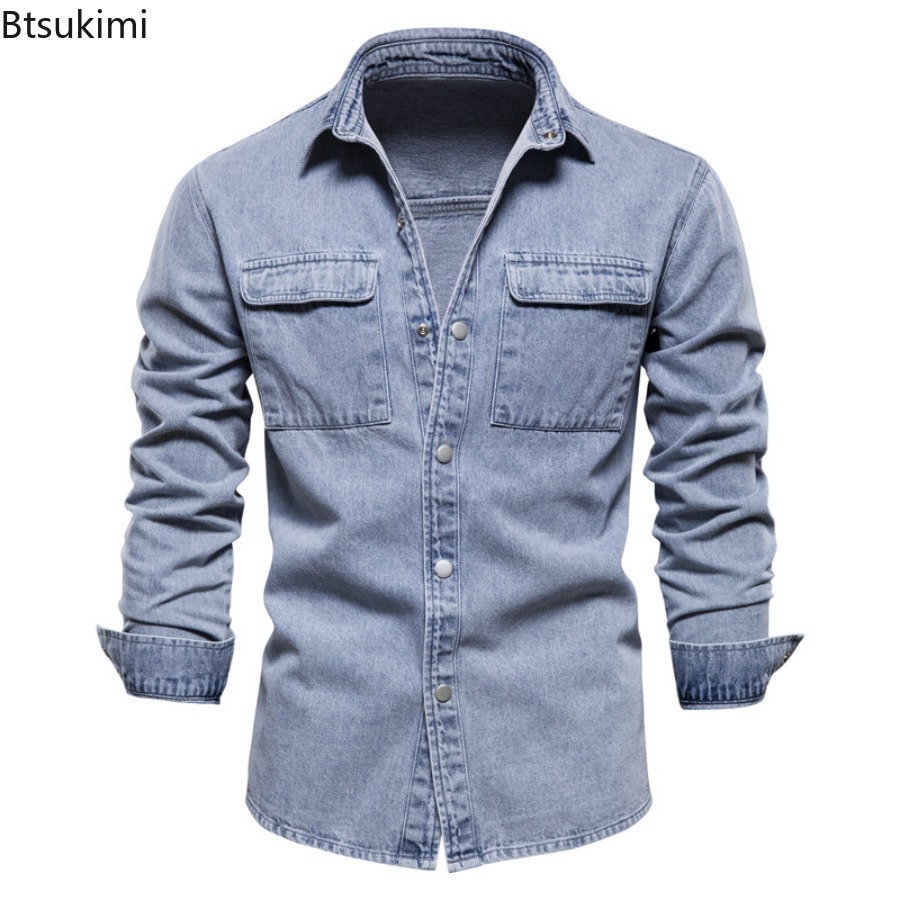 Spring Autumn Men's Fashion Sl - Jeans Shirt Fashion For Men recensione e prezzo