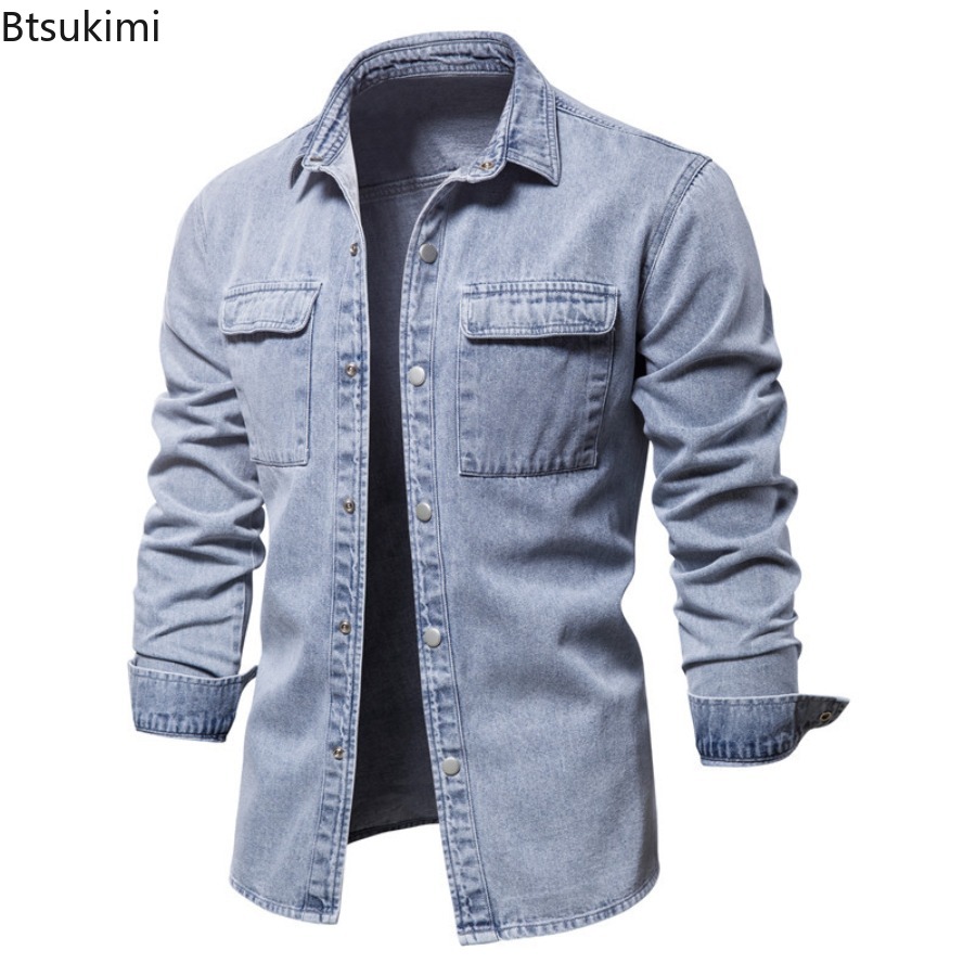 Spring Autumn Men's Fashion Sl - Jeans Shirt Fashion For Men recensione e prezzo