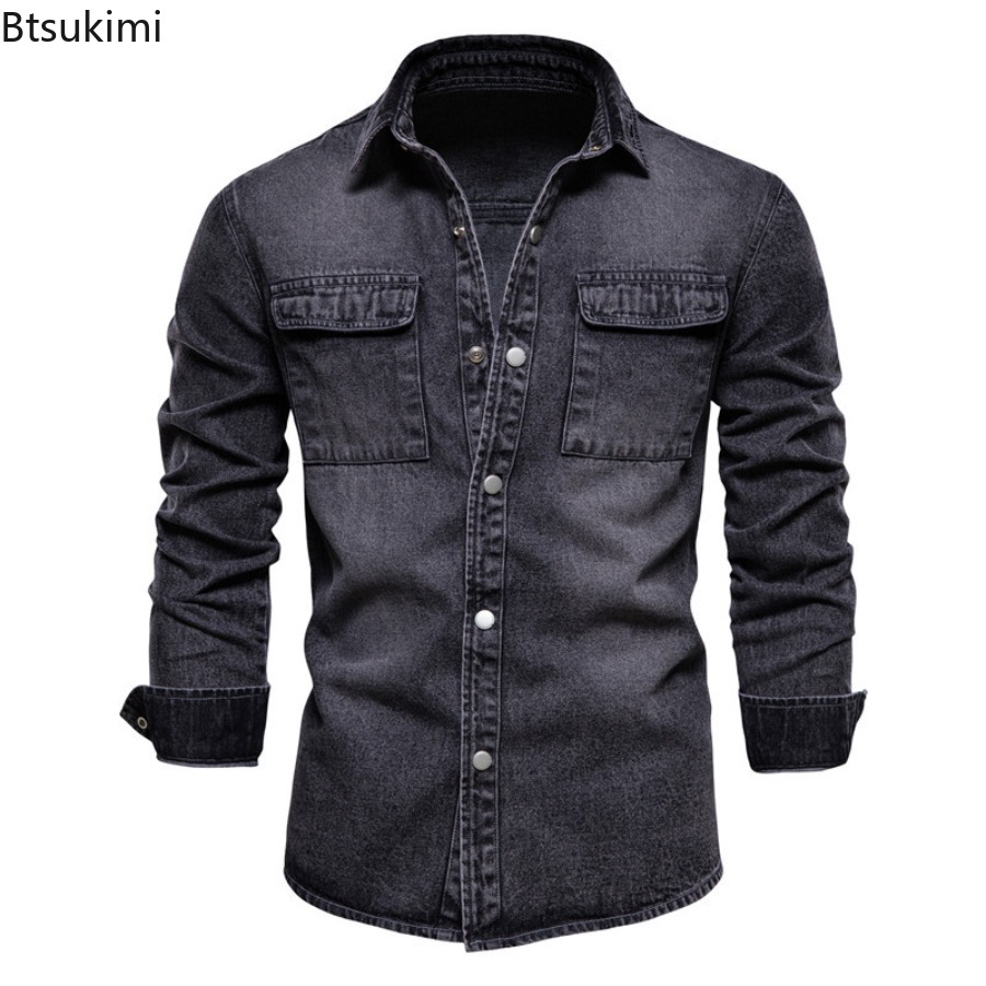 Spring Autumn Men's Fashion Sl - Jeans Shirt Fashion For Men recensione e prezzo