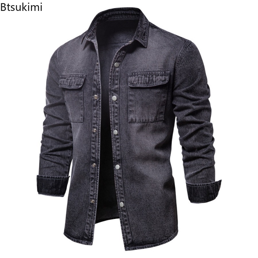 Spring Autumn Men's Fashion Sl - Jeans Shirt Fashion For Men recensione e prezzo