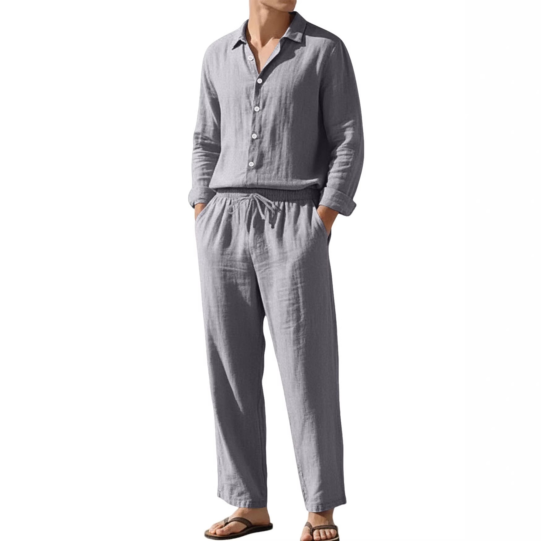 Summer Outfit Men 2 Piece Set  - Linen Shirt Summer recensione e prezzo