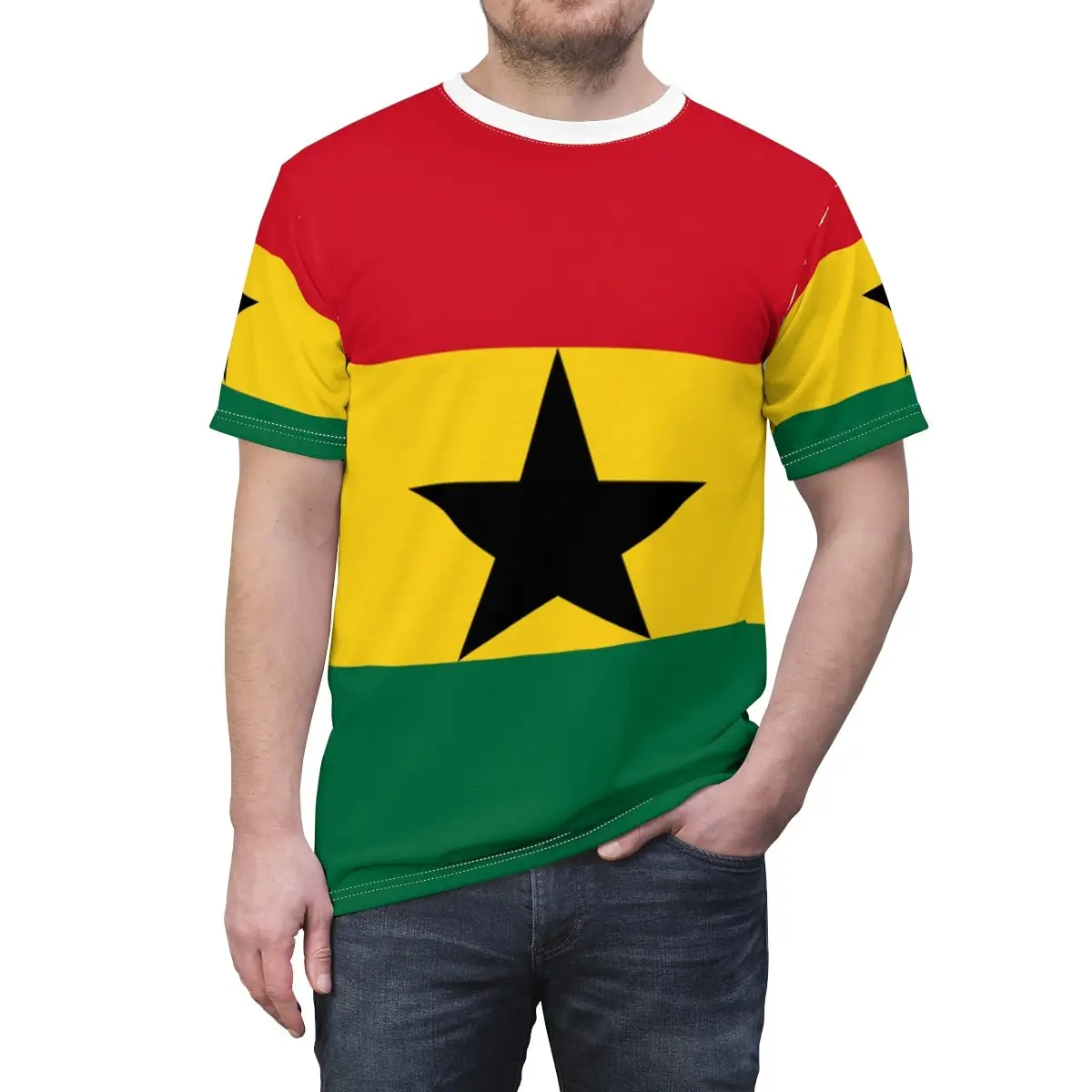 Abstract Vintage Ghana Flag 3D - Mens Fashion Dress Shirts recensione e prezzo
