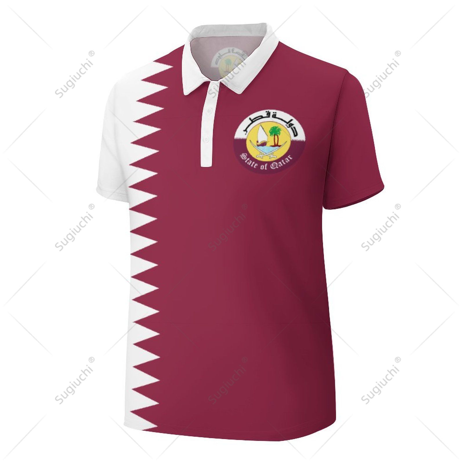 Unisex Polo Shirt Qatar Flag 3 - Men'S Fashion Qatar recensione e prezzo