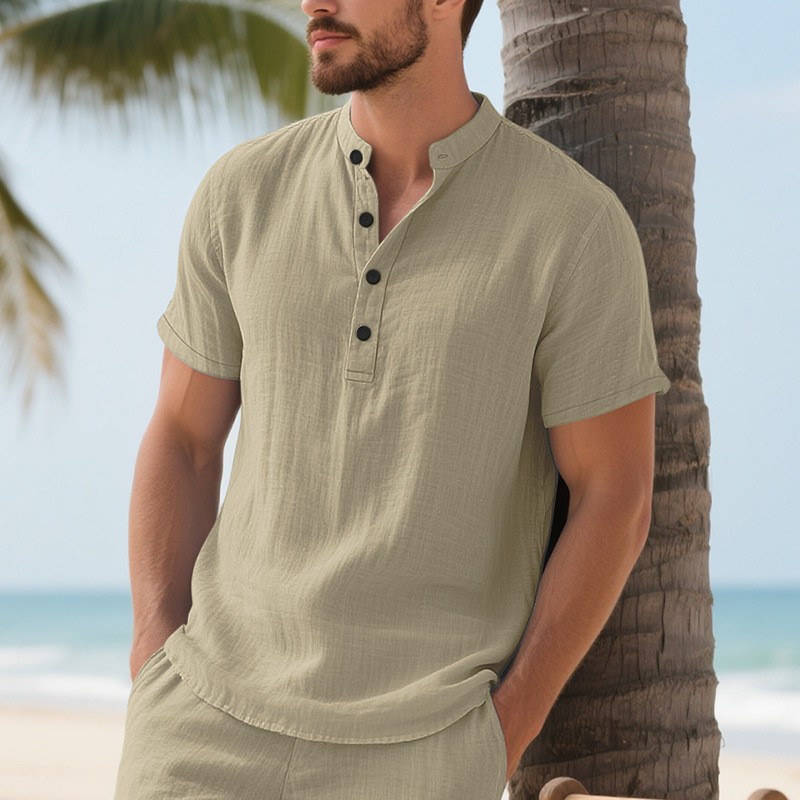 Men Shirt Mens Linen Loose Fit - Linen Shirt Summer recensione e prezzo
