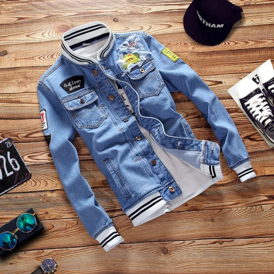 New 2026 Men's Denim Jackets F - Mens Fashion Bomber Jacket recensione e prezzo