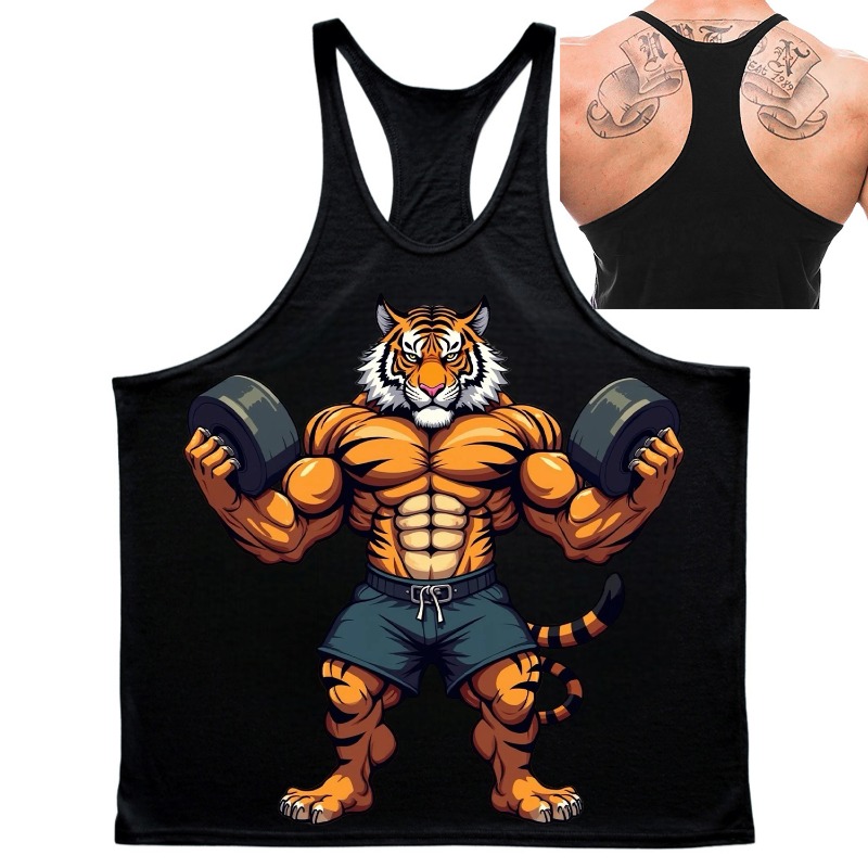 Fitness Tiger Print Casual Ves - Men'S Fashion V Neck T Shirts recensione e prezzo
