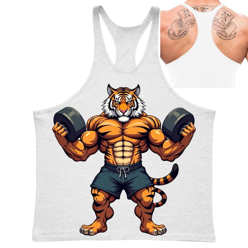 Fitness Tiger Print Casual Ves - Men'S Fashion V Neck T Shirts recensione e prezzo