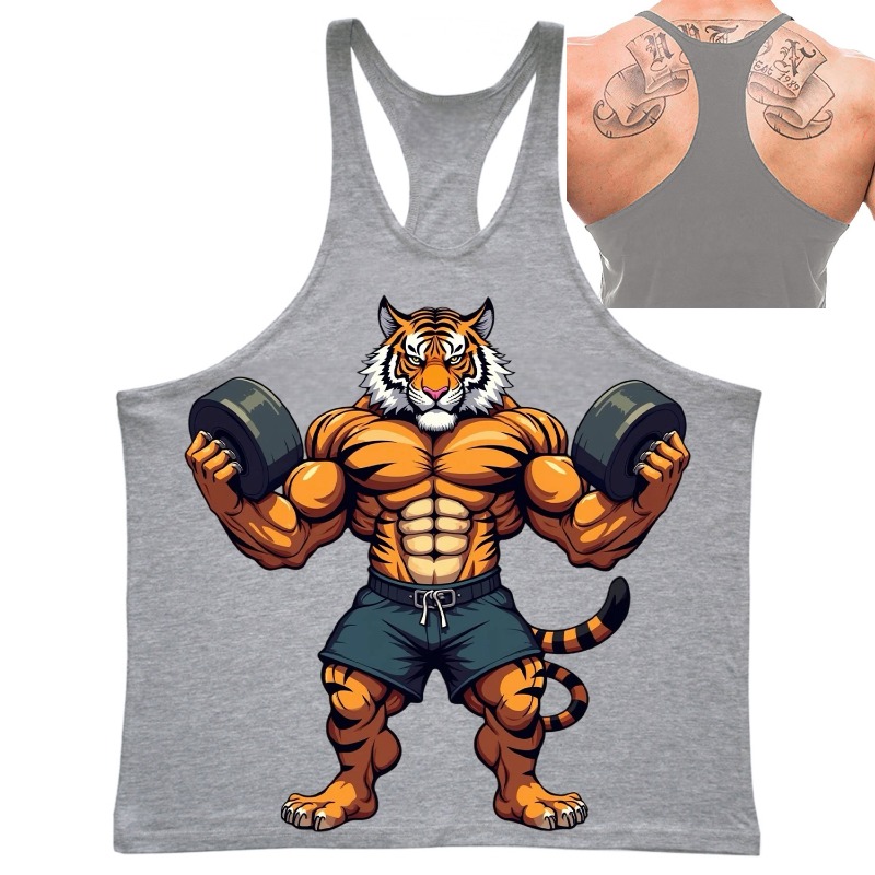 Fitness Tiger Print Casual Ves - Men'S Fashion V Neck T Shirts recensione e prezzo