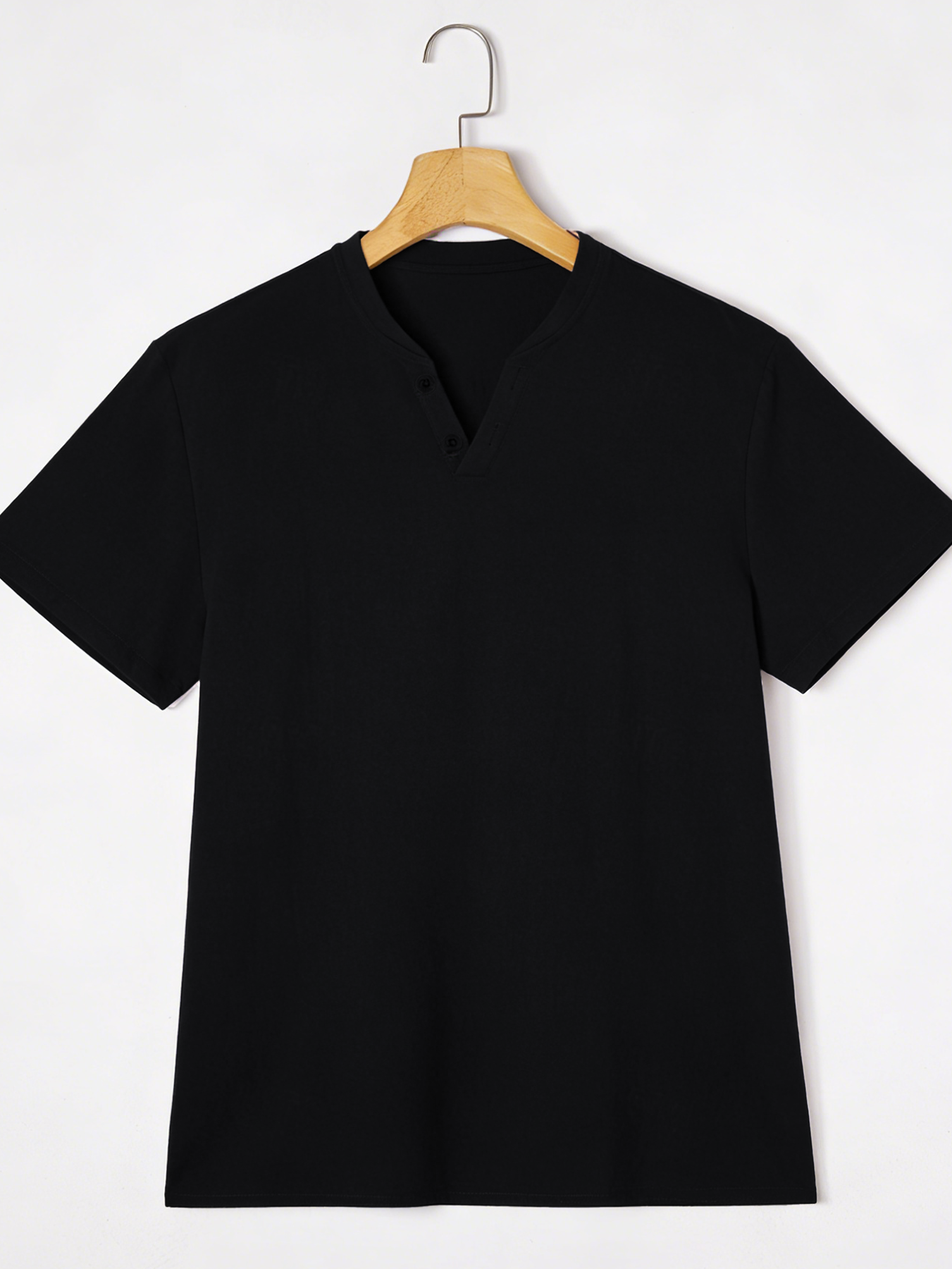 Elegant Black Henley Short-Sle - Linen Shirt Summer recensione e prezzo
