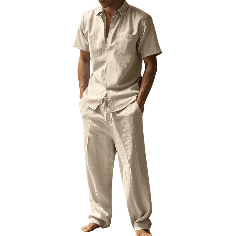 Summer linen lapel short-sleev - Linen Shirt Summer recensione e prezzo