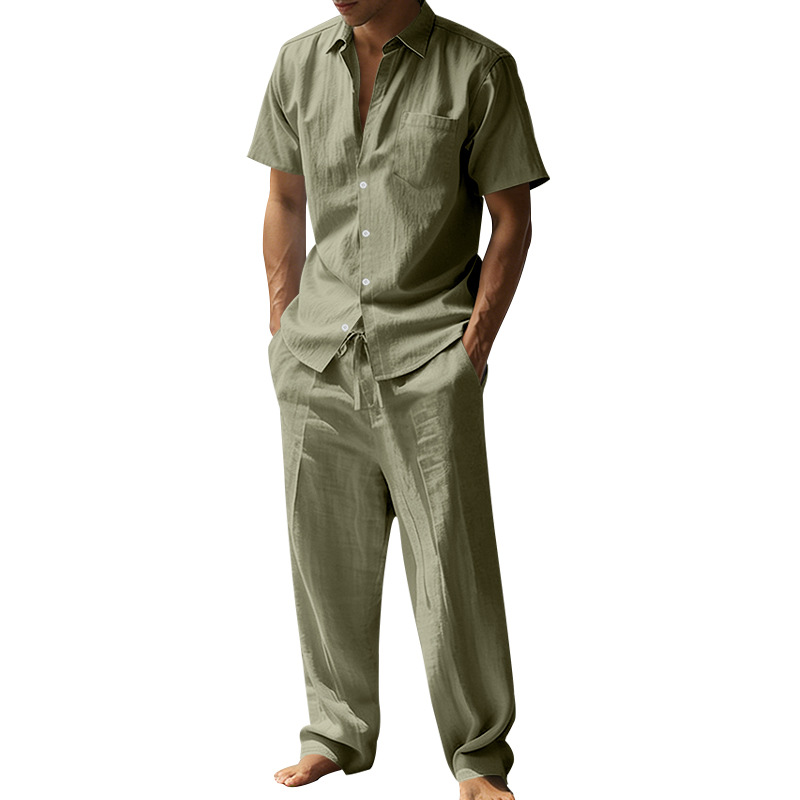 Summer linen lapel short-sleev - Linen Shirt Summer recensione e prezzo