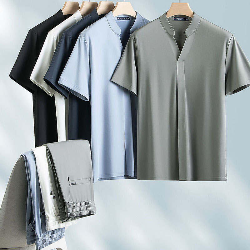 Summer fashion silky silk two- - Men'S Fashion V Neck T Shirts recensione e prezzo