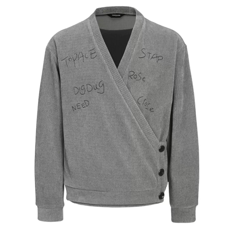 Stripe Embroidery Button Desig - Men'S Fashion And Style recensione e prezzo