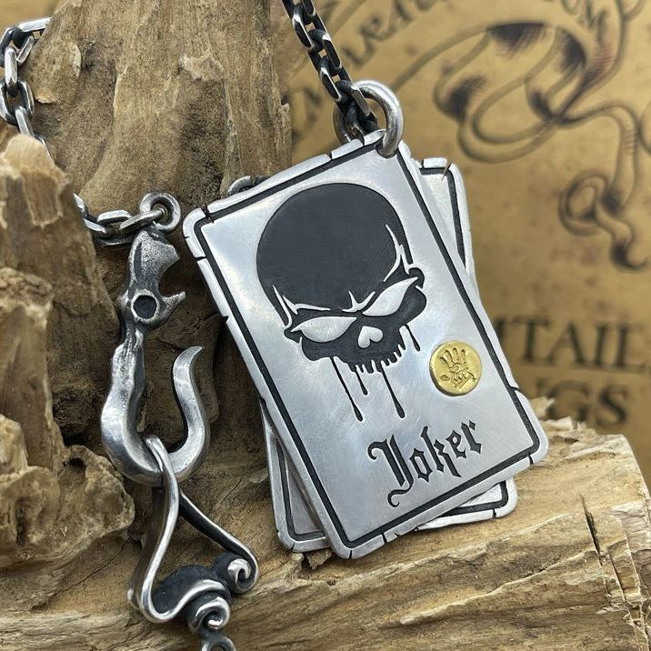 WEIER Retro Poker Skull Pendan - Men'S Fashion Necklaces recensione e prezzo