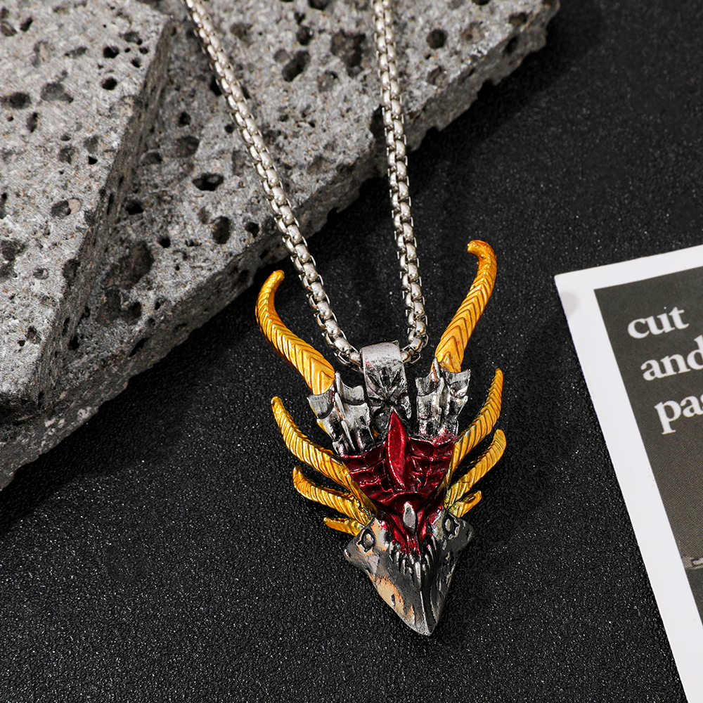Retro Hip-Hop Evil Dragon Head - Men'S Fashion Necklaces recensione e prezzo