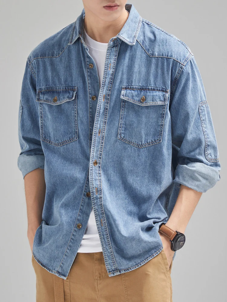 Streetwear Mens Denim Shirts F - Jeans Shirt Fashion For Men recensione e prezzo