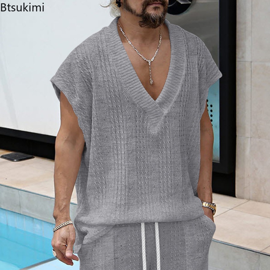 2026 Men's Spring Summer Jacqu - Men'S Fashion V Neck T Shirts recensione e prezzo