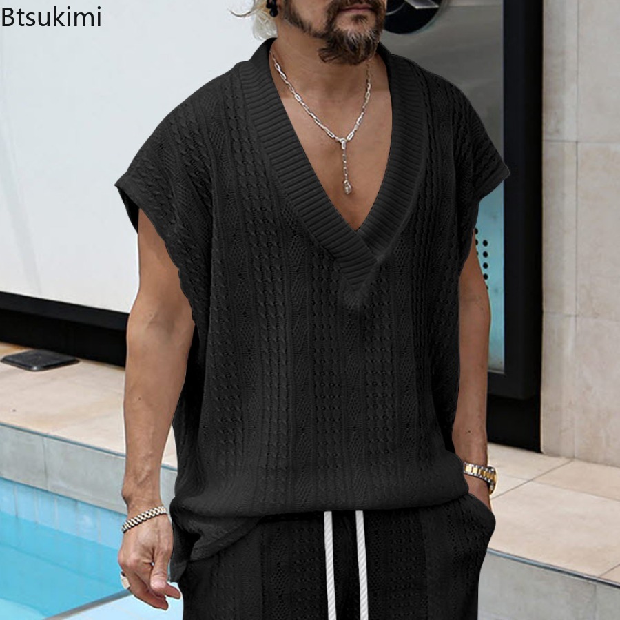 2026 Men's Spring Summer Jacqu - Men'S Fashion V Neck T Shirts recensione e prezzo