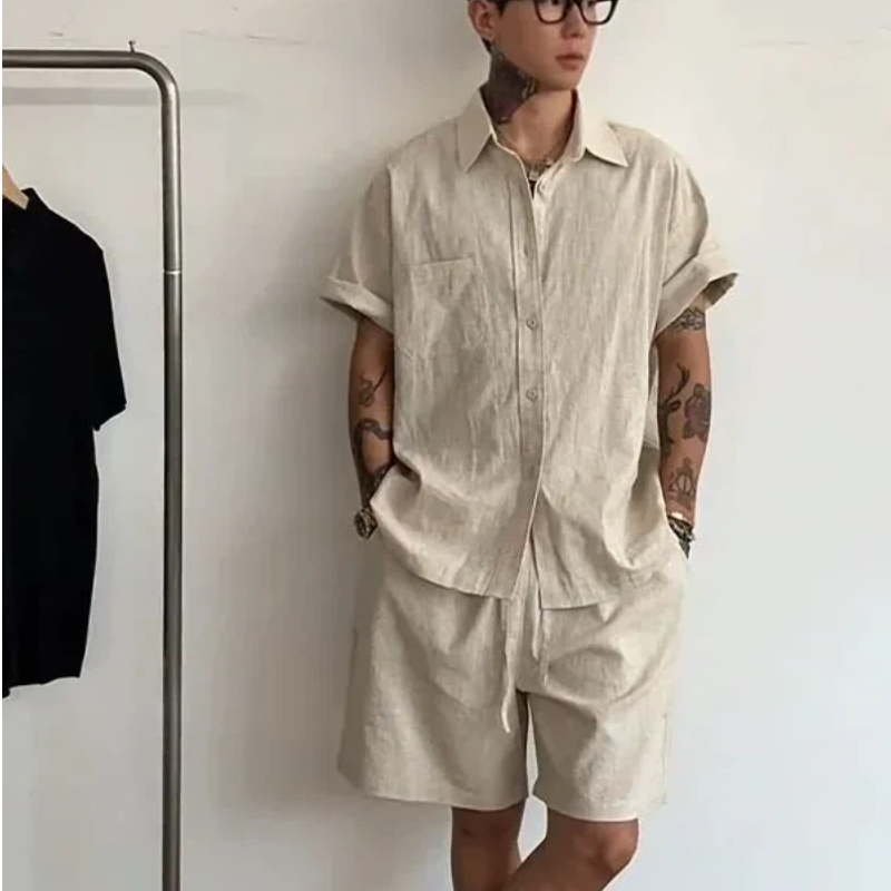 Mens Linen Cotton 2 Piece Set  - Linen Shirt Summer recensione e prezzo