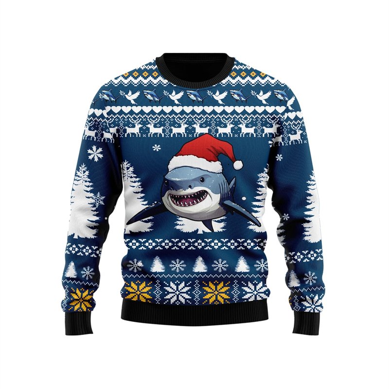 Funny Shark Graphic Ugly Chris - Mens Xmas Fashion recensione e prezzo