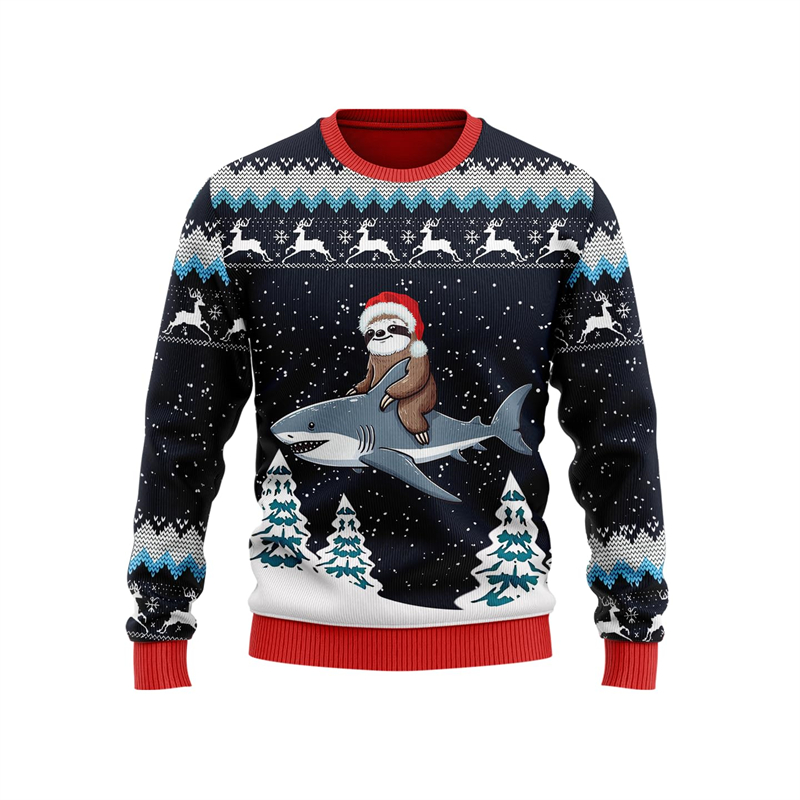 Funny Shark Graphic Ugly Chris - Mens Xmas Fashion recensione e prezzo