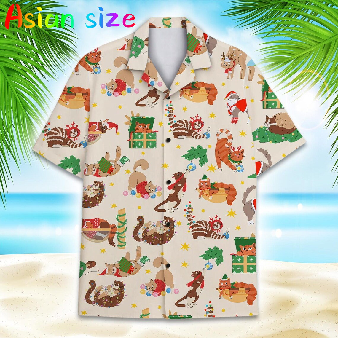 Summer 3D Cat Christmas Hat Pr - Mens Xmas Fashion recensione e prezzo