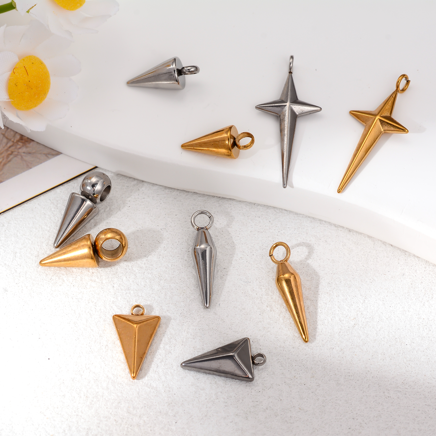 8PCS Stainless Steel Cone Char - Men'S Fashion Necklaces recensione e prezzo