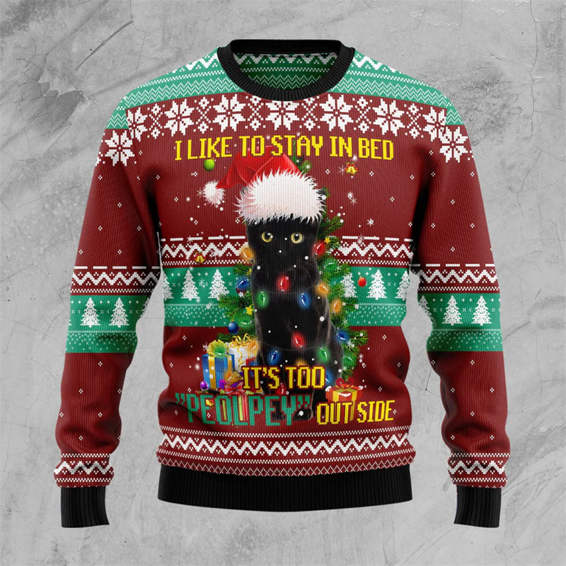 2026 New Funny Cat Pattern Ugl - Mens Xmas Fashion recensione e prezzo
