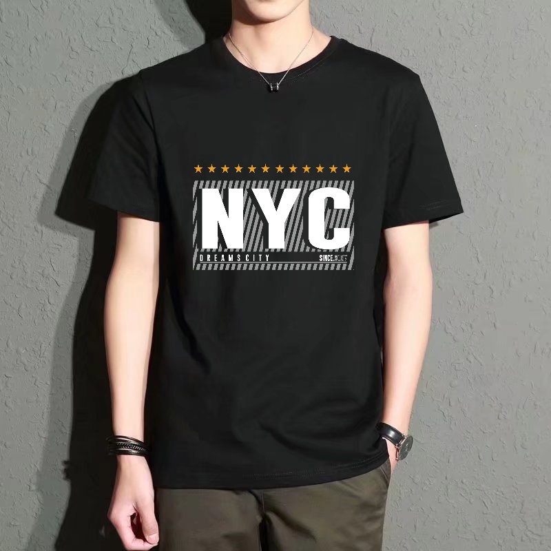 Men's Black Round-Neck Short-S - Men'S Fashion Nyc recensione e prezzo