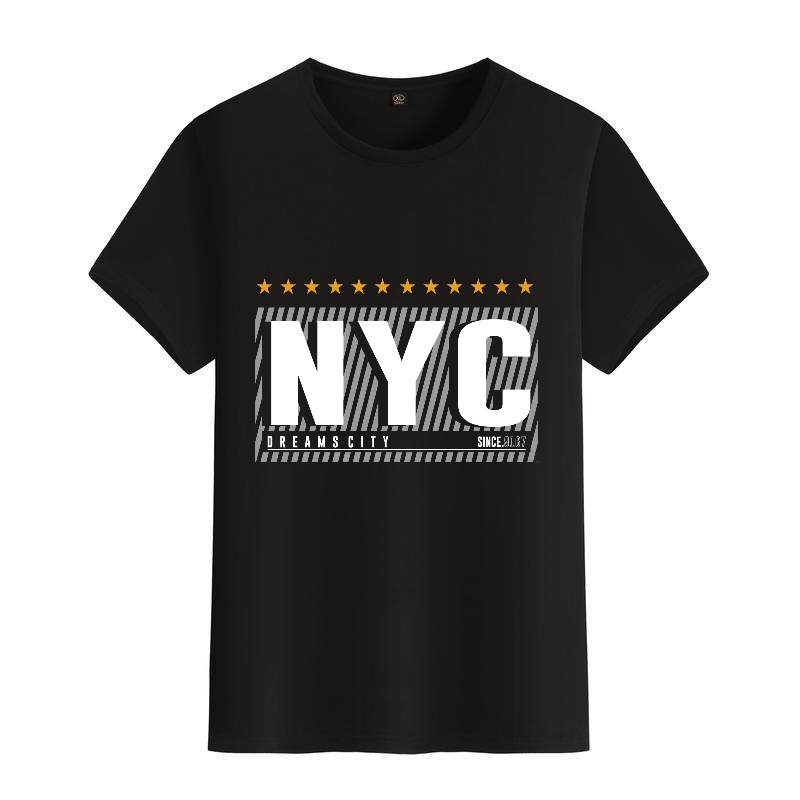 Men's Black Round-Neck Short-S - Men'S Fashion Nyc recensione e prezzo