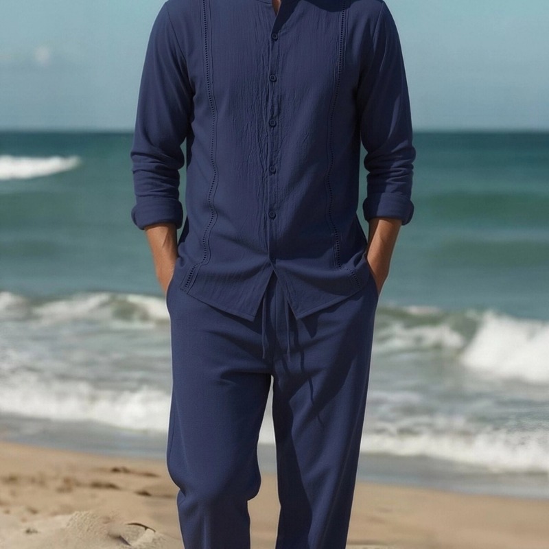 Men's Cotton Linen Stand Colla - Linen Shirt Summer recensione e prezzo