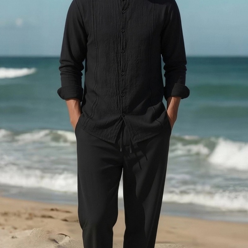 Men's Cotton Linen Stand Colla - Linen Shirt Summer recensione e prezzo