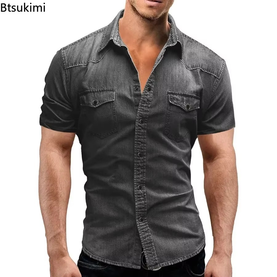 New 2026 Men's Elastic Slim De - Jeans Shirt Fashion For Men recensione e prezzo