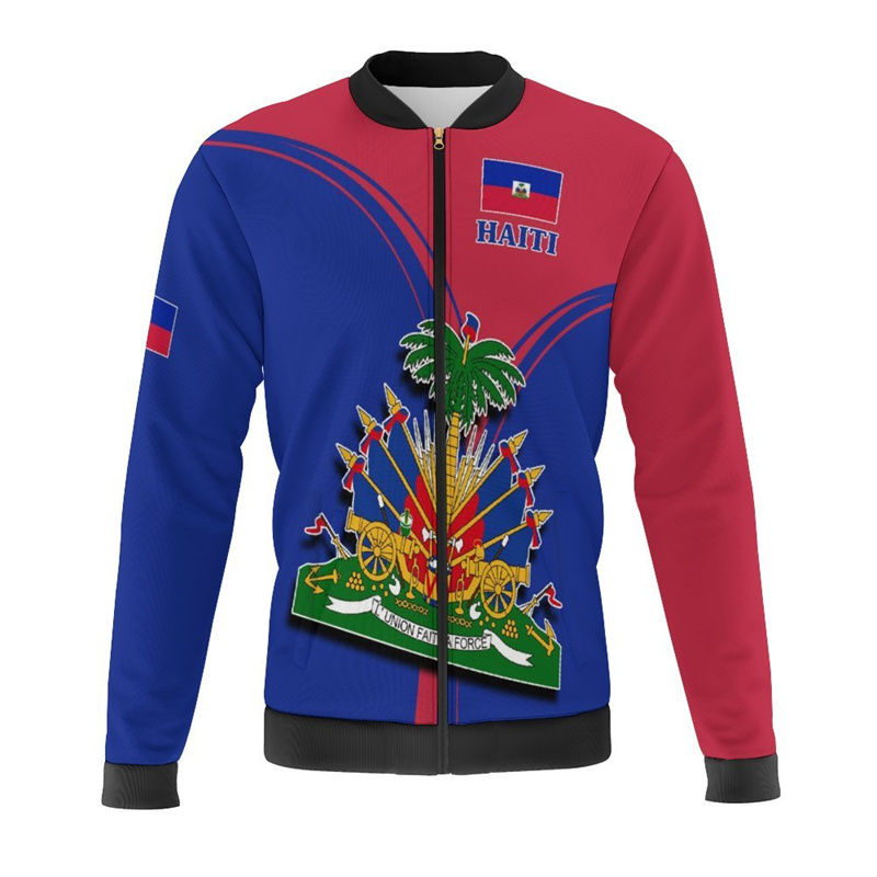 Haiti Flag Map 3d Print Jacket - Mens Fashion Bomber Jacket recensione e prezzo