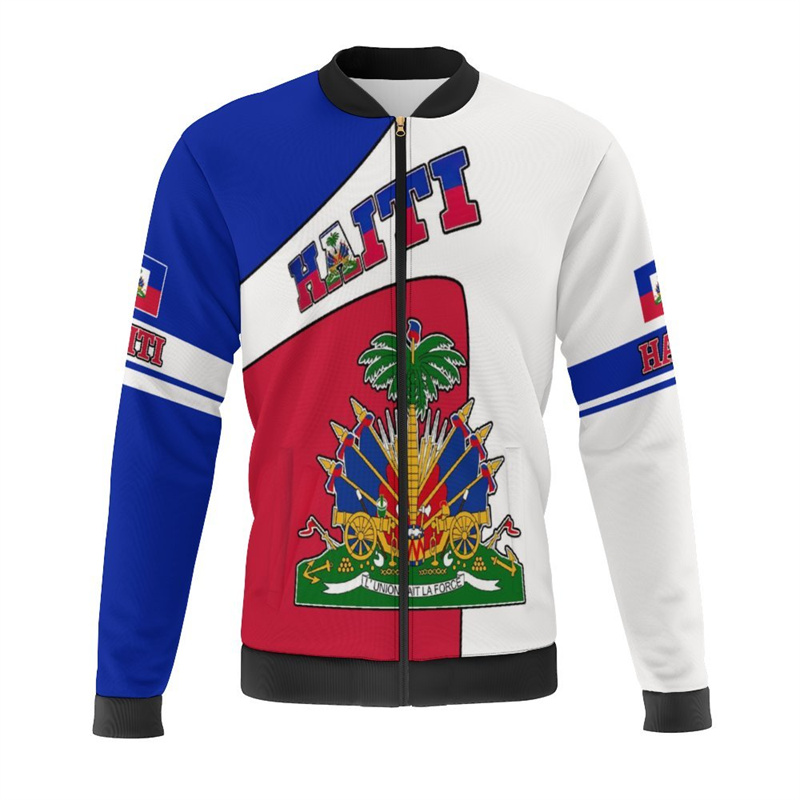 Haiti Flag Map 3d Print Jacket - Mens Fashion Bomber Jacket recensione e prezzo