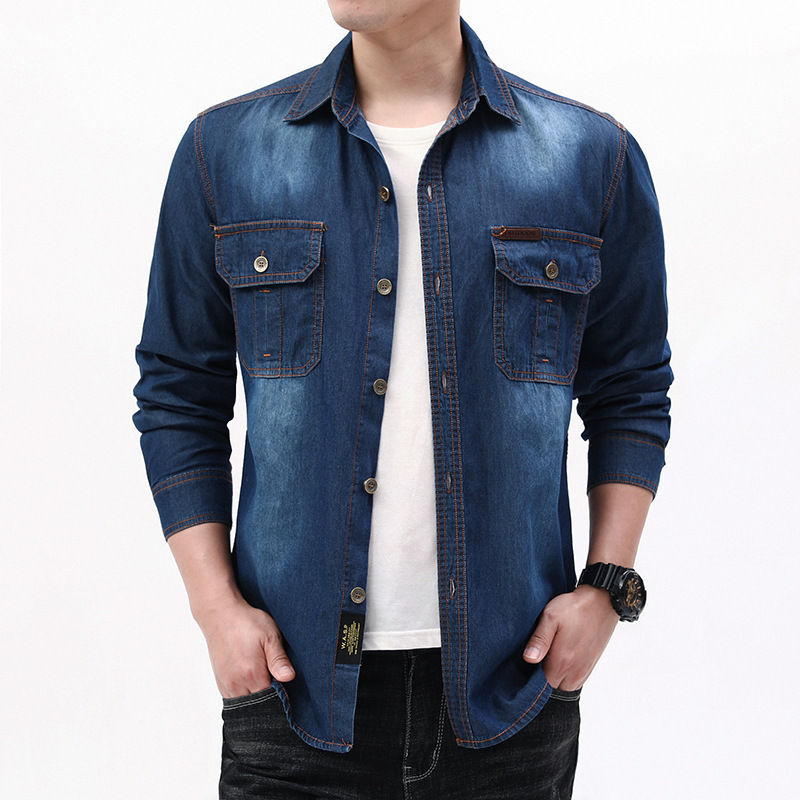 New Fashion Men Light Blue Lon - Jeans Shirt Fashion For Men recensione e prezzo