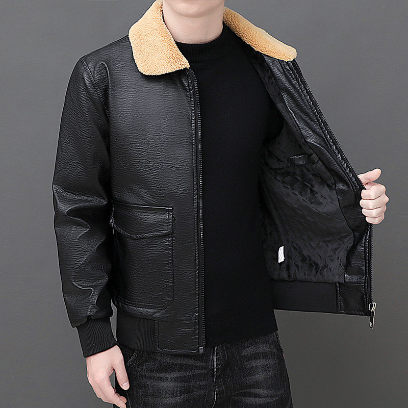 Solid Zipper Design Leather Ja - Mens Fashion Bomber Jacket recensione e prezzo