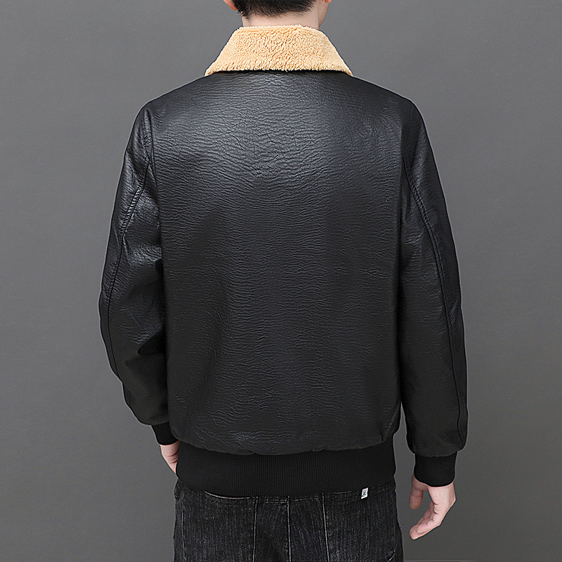 Solid Zipper Design Leather Ja - Mens Fashion Bomber Jacket recensione e prezzo