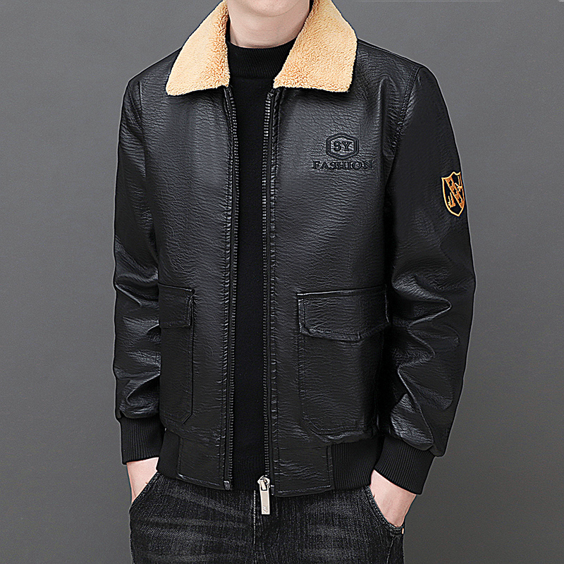 Solid Zipper Design Leather Ja - Mens Fashion Bomber Jacket recensione e prezzo